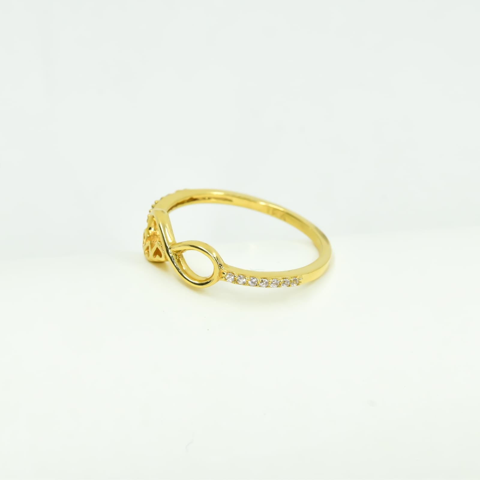 ANILLO INFINITO CON ZIRCON ORO 18K TALLA 7 3/4