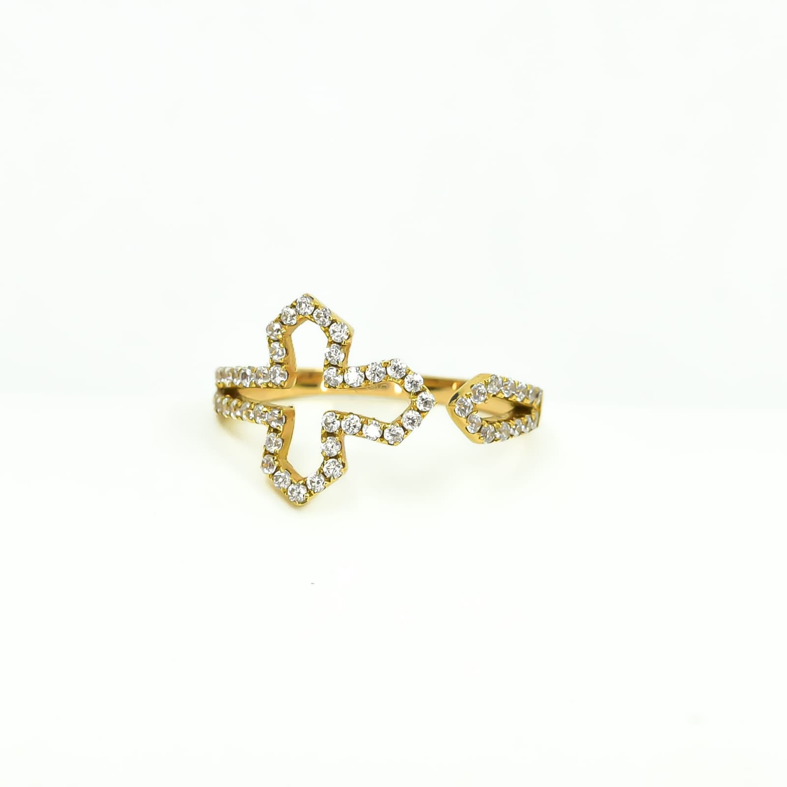 ANILLO CRUZ ORO ROSA 18K TALLA 6