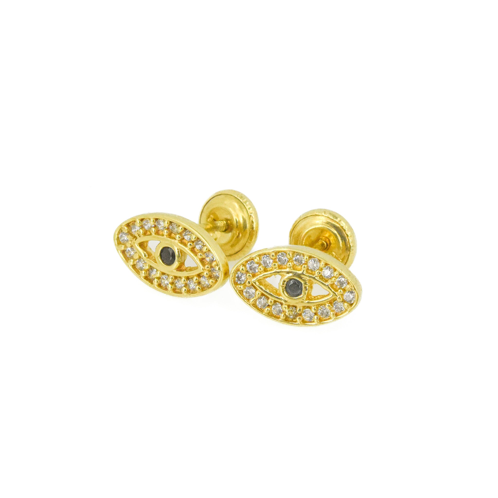 TOPOS OJOS CON ZIRCON ORO 18K X 6.2MM