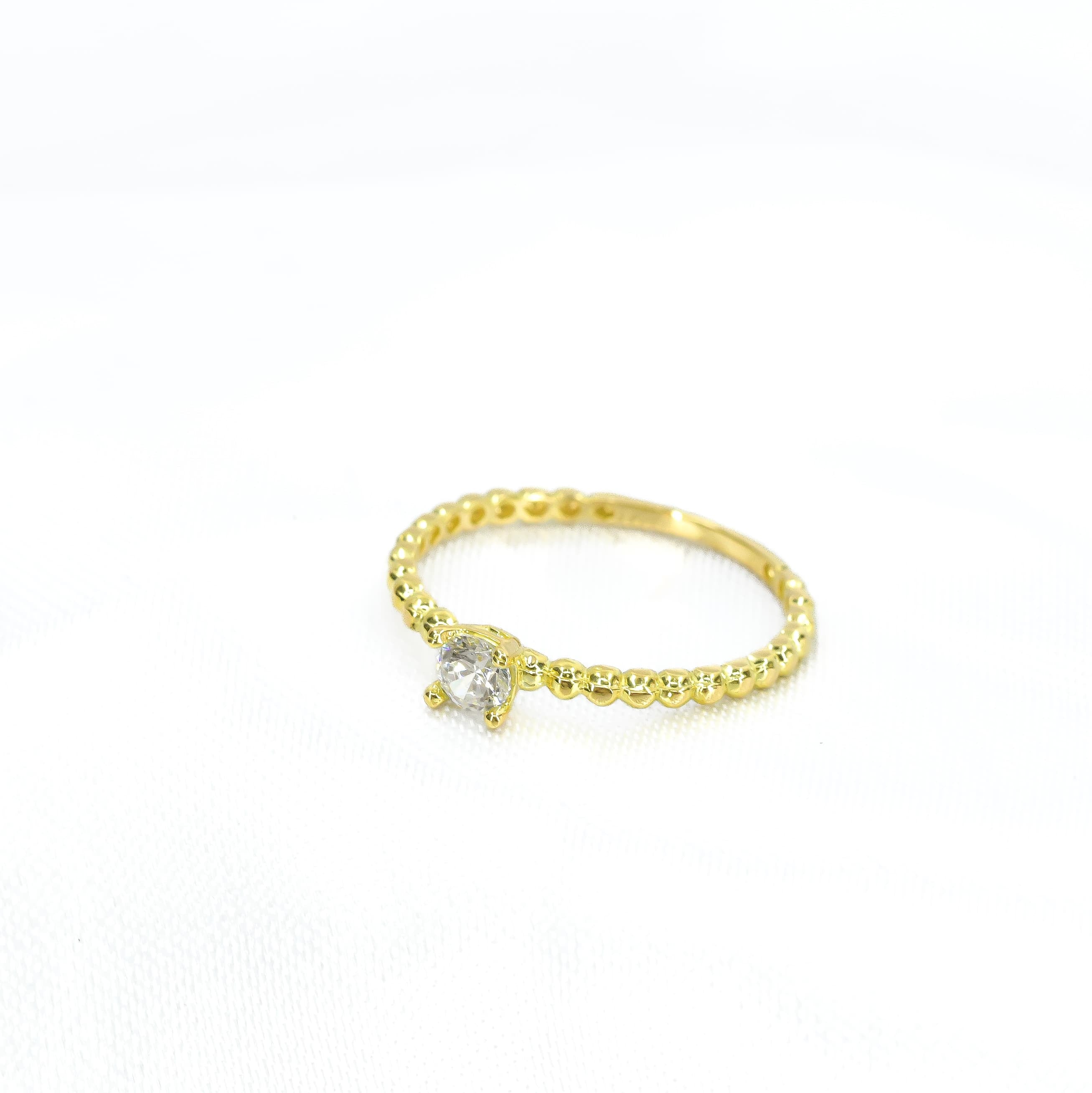 ANILLO CON ZIRCON ORO 18K TALLA 5 1/2