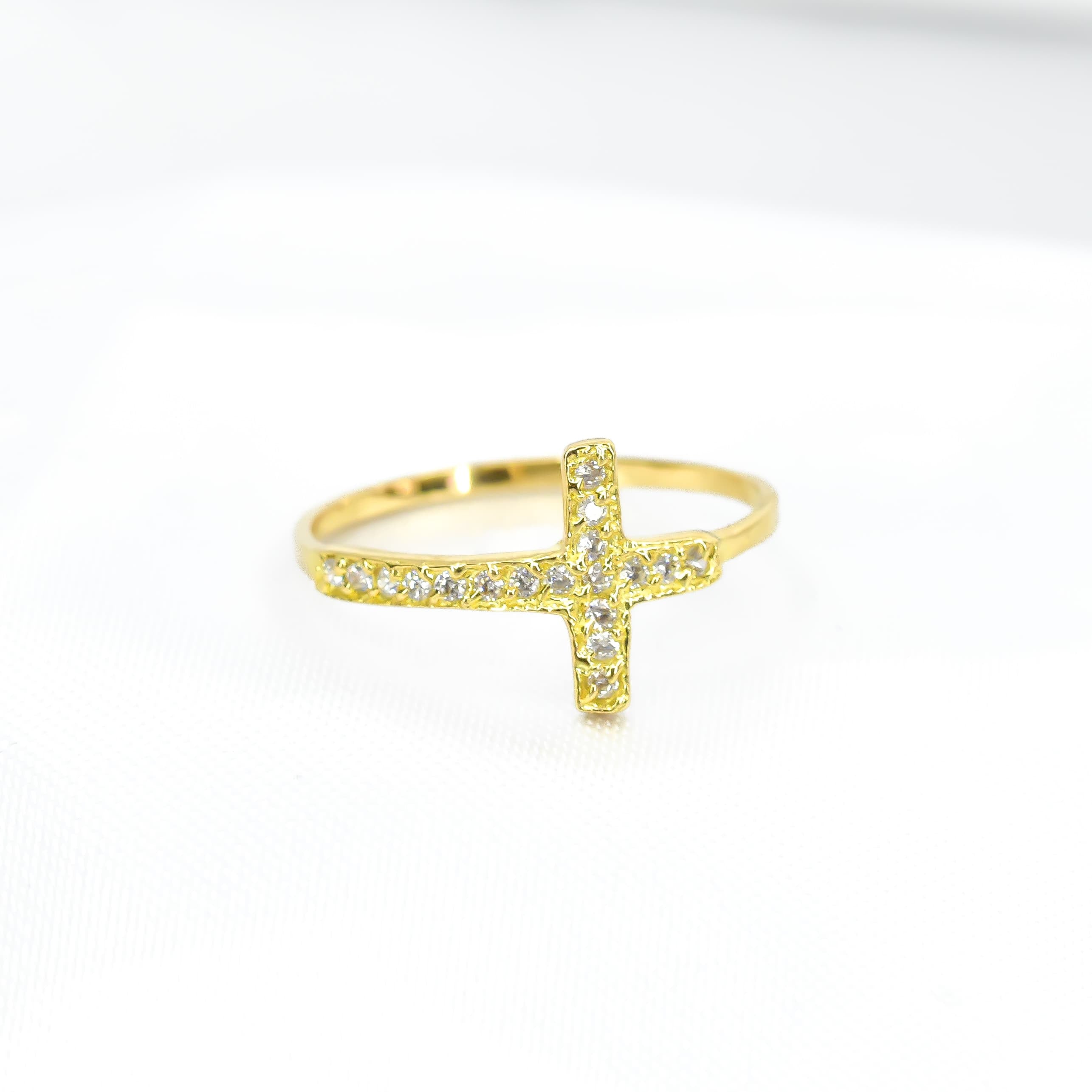 ANILLO CRUZ ORO 18K TALLA 8 1/2