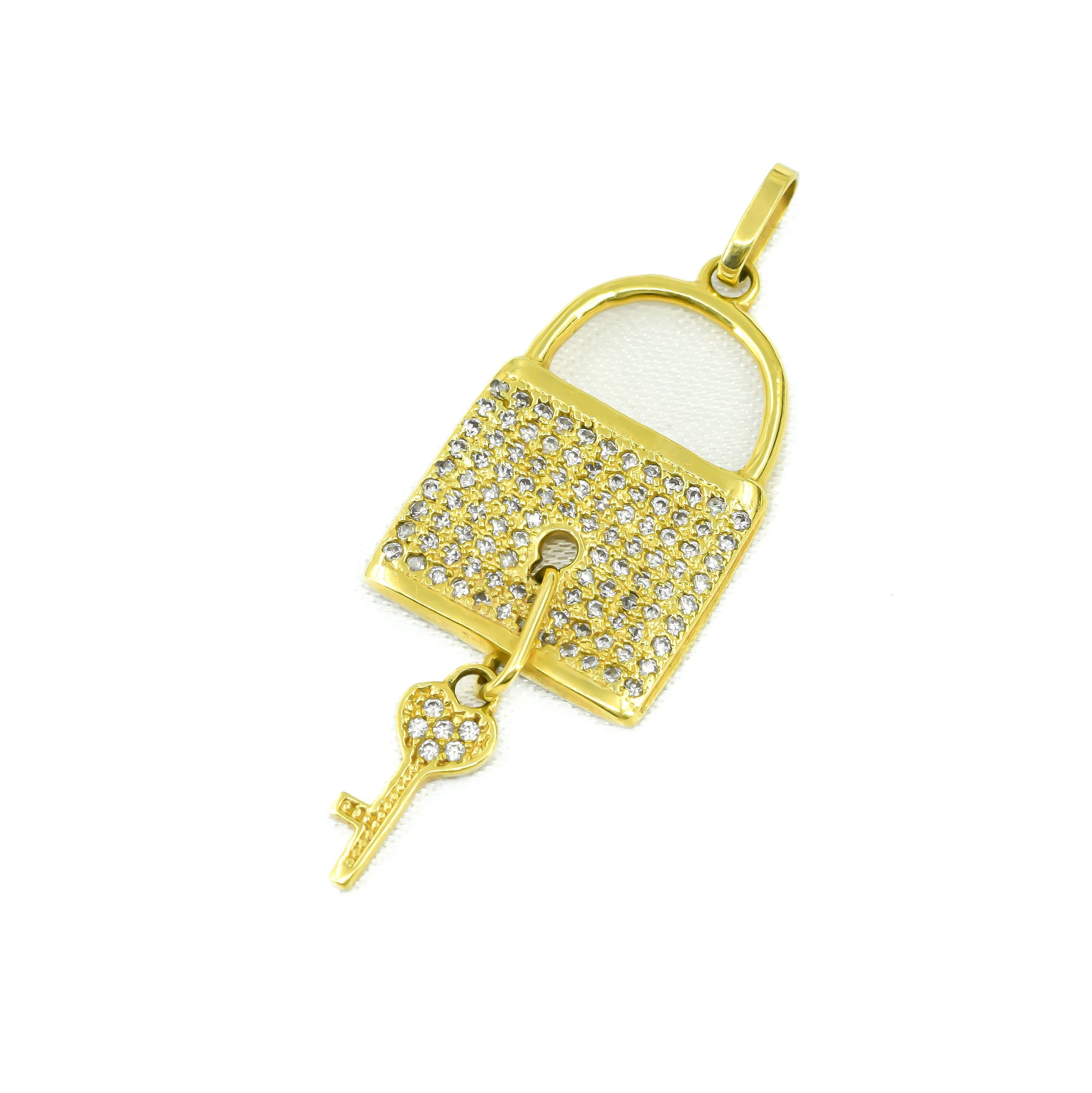 DIJE CANDADO CON LLAVE ORO 18K X 5CM