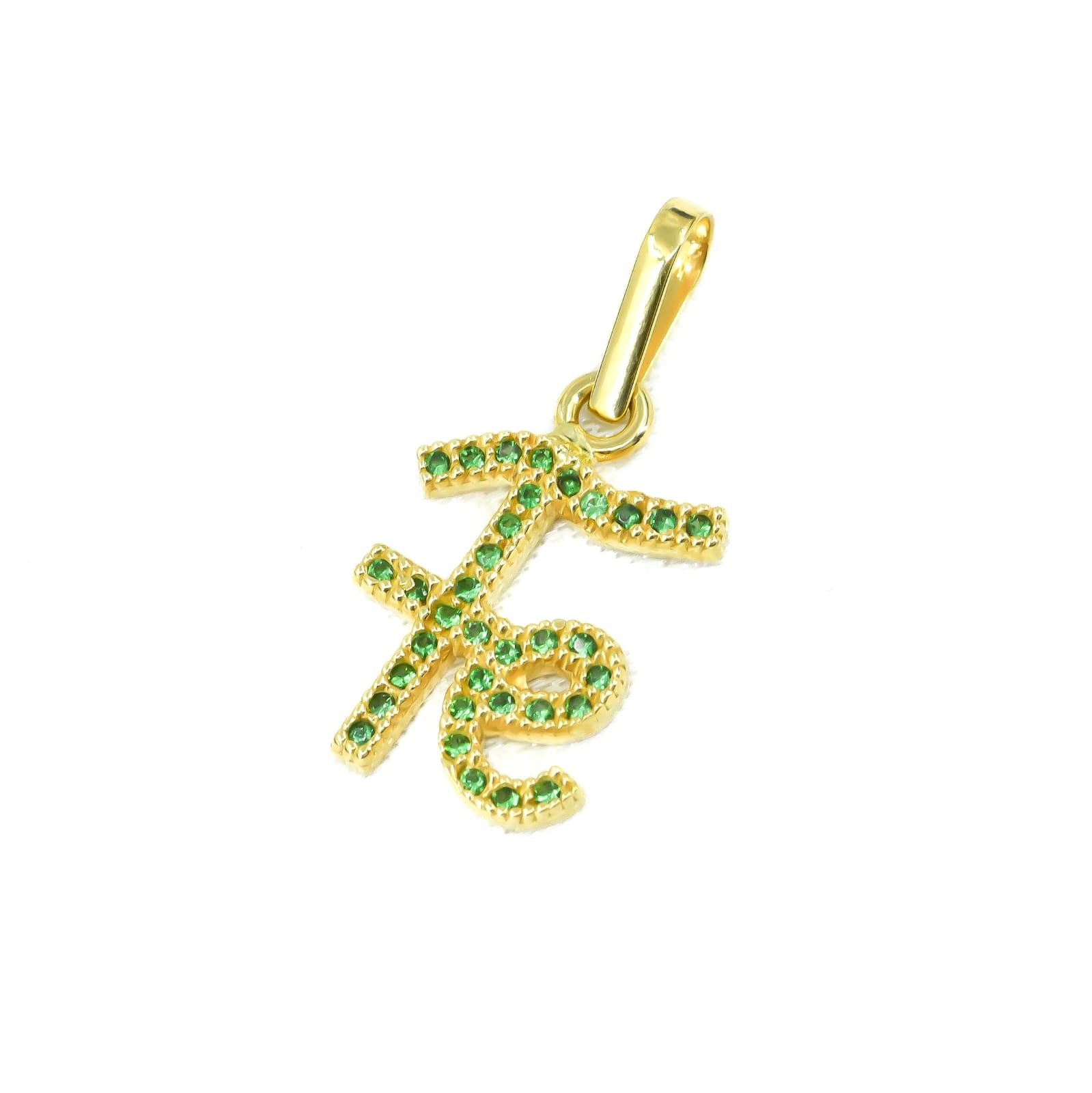 DIJE FE CON ZIRCONES ORO 18K X 2CM