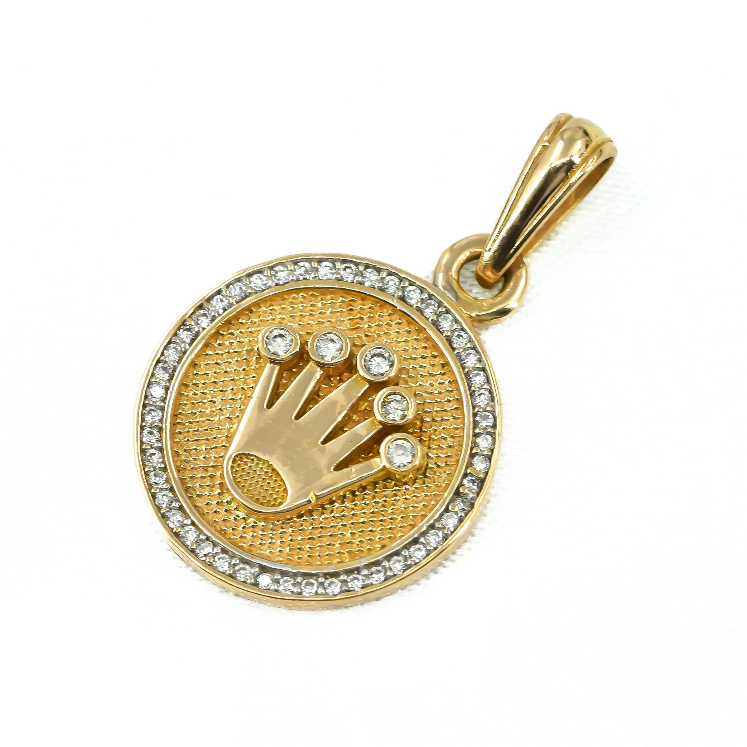 DIJE CORONA ORO ROSA ORO 18K X 3CM