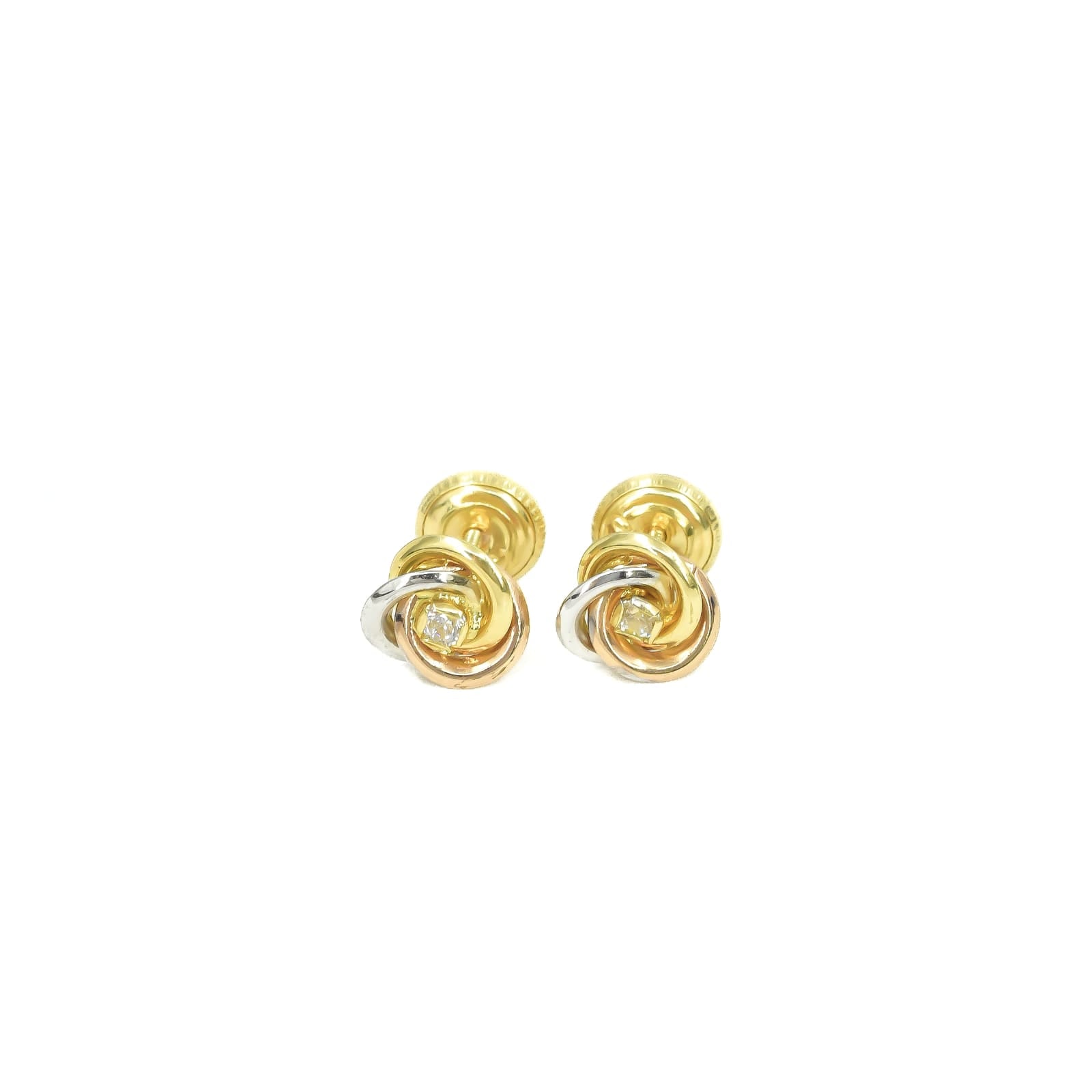 TOPOS ROSETAS TRES OROS ORO 18K X 7MM