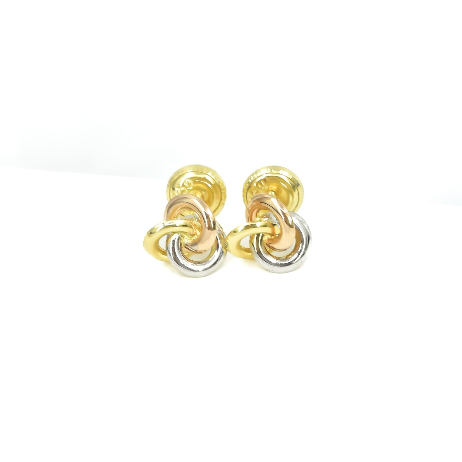 TOPOS ROSETAS TRES OROS ORO 18K X 7.2MM