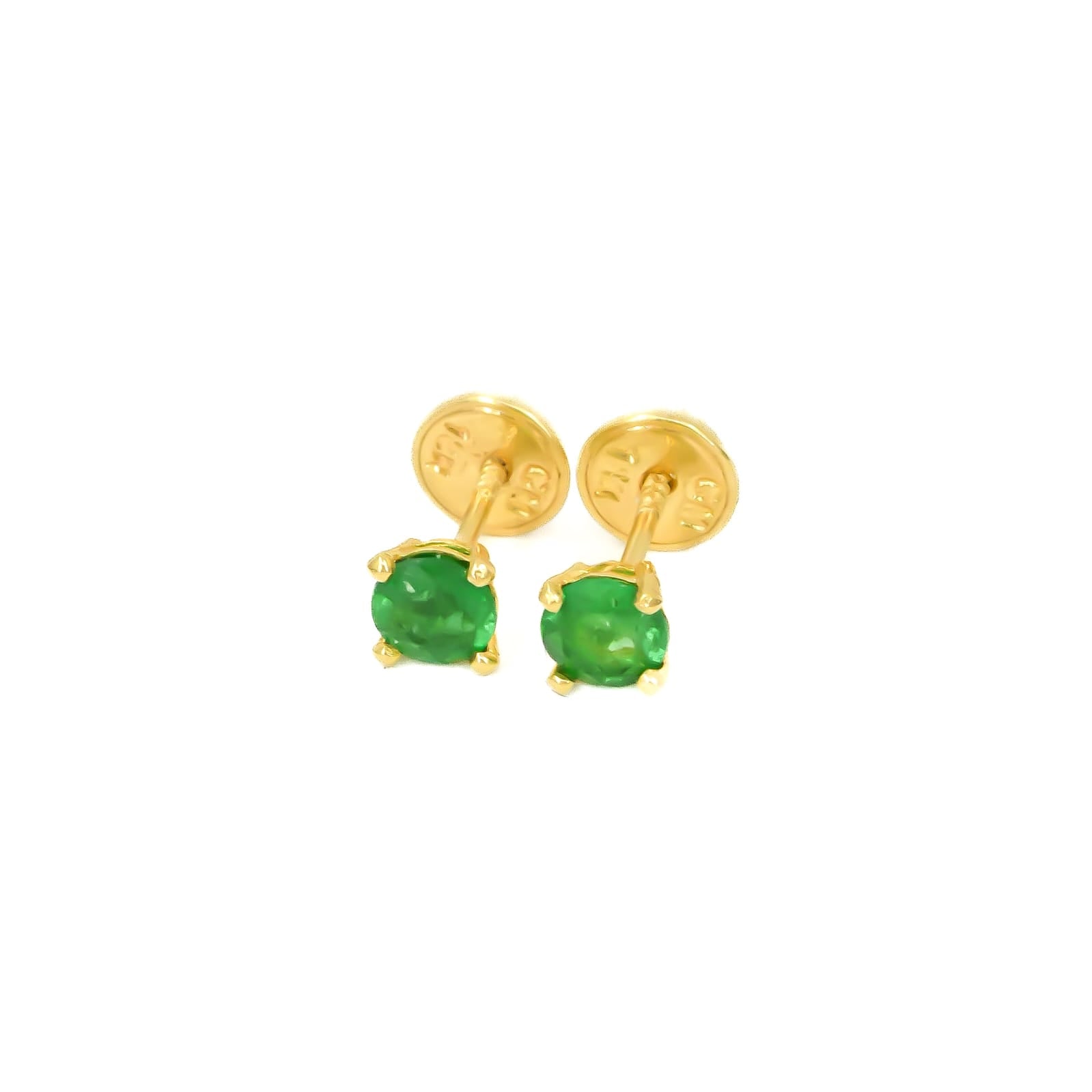 TOPOS ESMERALDA ORO 18K X 3.2MM