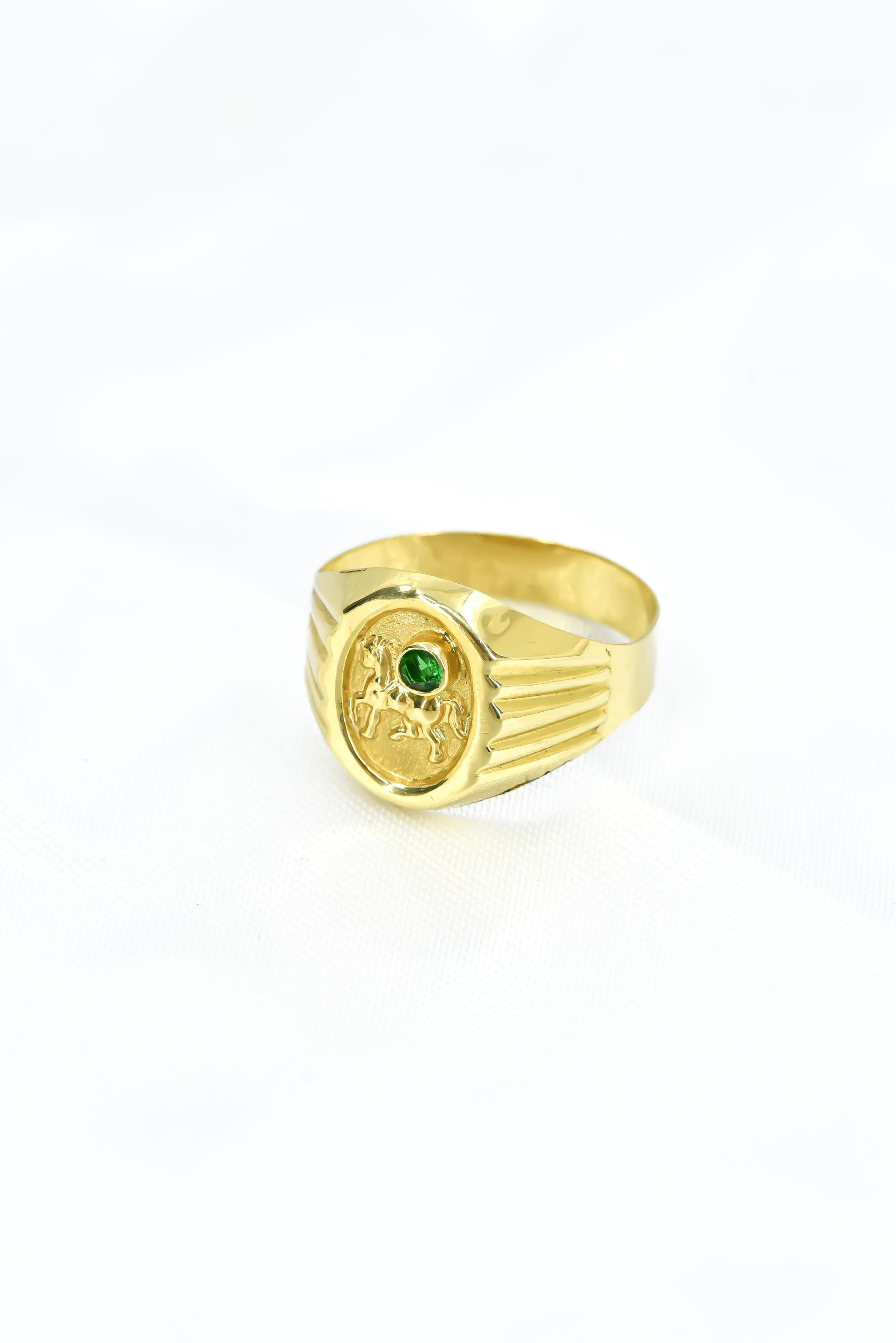 ANILLO CABALLO ORO 18K TALLA 10