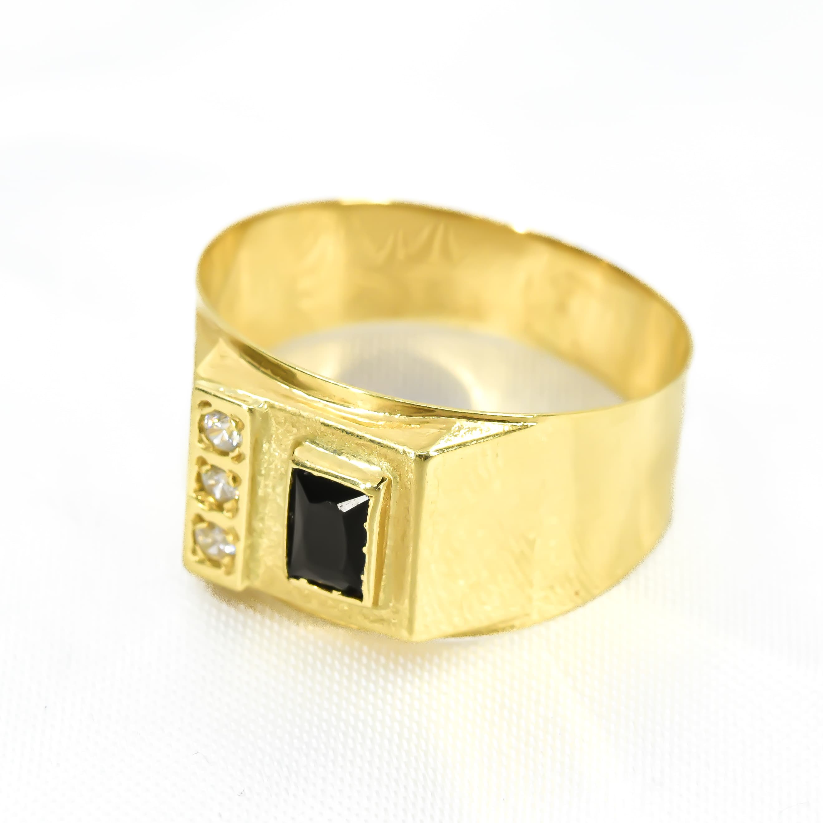 ANILLO PIEDRA NEGRA ORO 18K TALLA 11 3/4