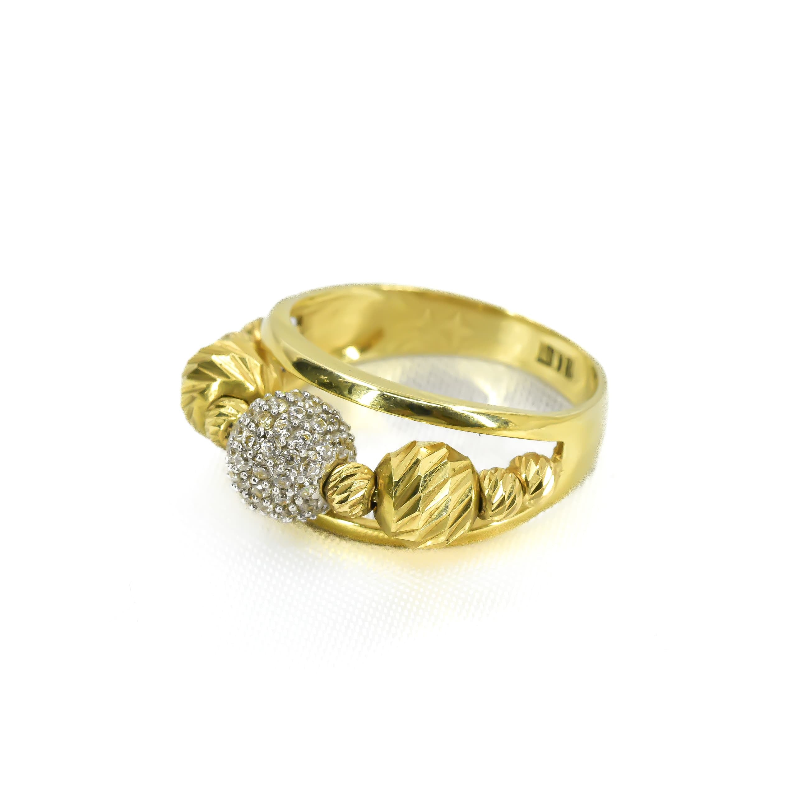 ANILLO ESFERAS DIAMANTADAS TALLA 7