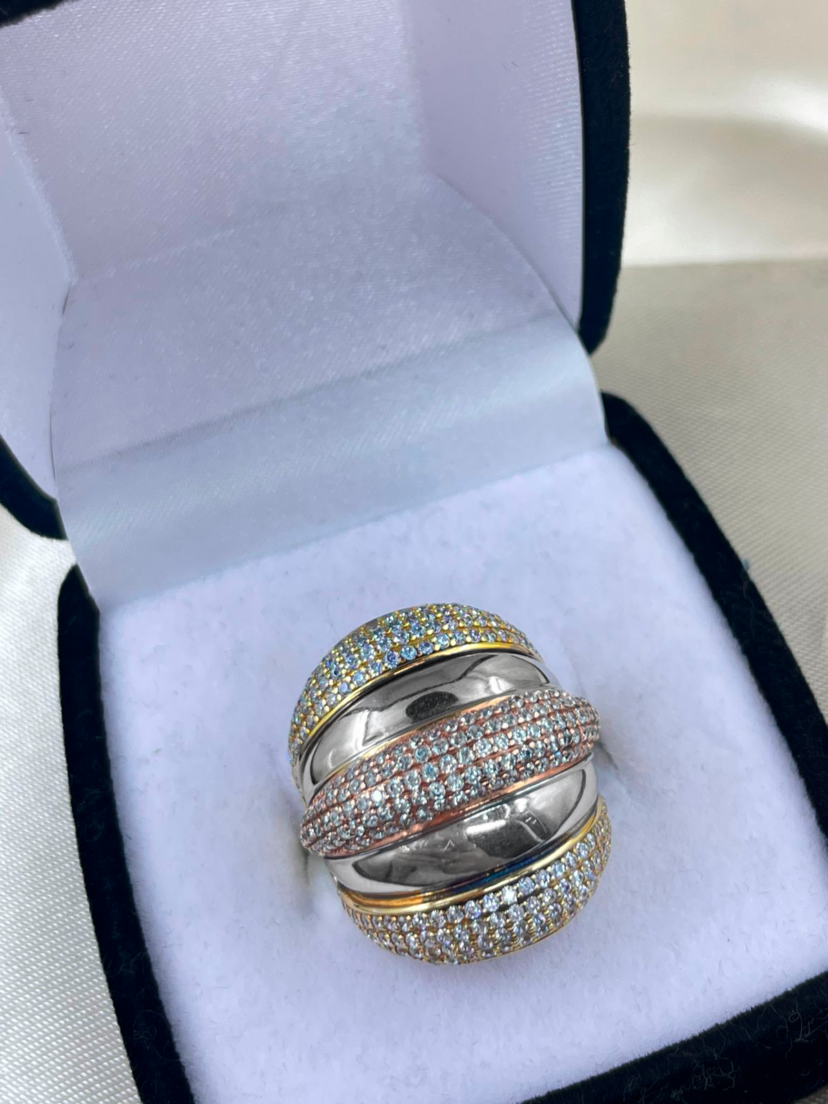 ANILLO BOMBE TRIPLE BICOLOR 5 1/2