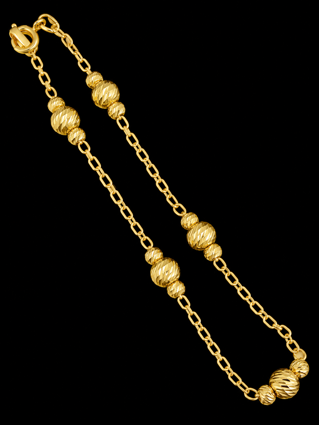 PULSERA ORO 18K BALINES #5 & #3 MUJER 18CM 5MM