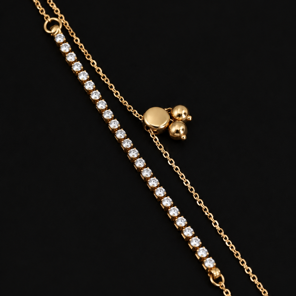 PULSERA TENNIS ORO 18K ORO ROSADO MUJER 17CM 2MM