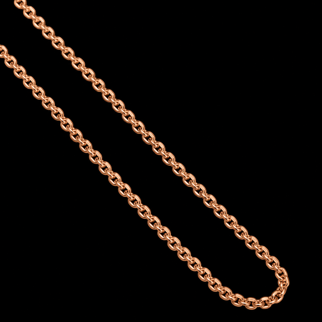 CADENA ORO 18K TEJIDO MINI FORZATINA ORO ROSA MUJER 45CM 1mm